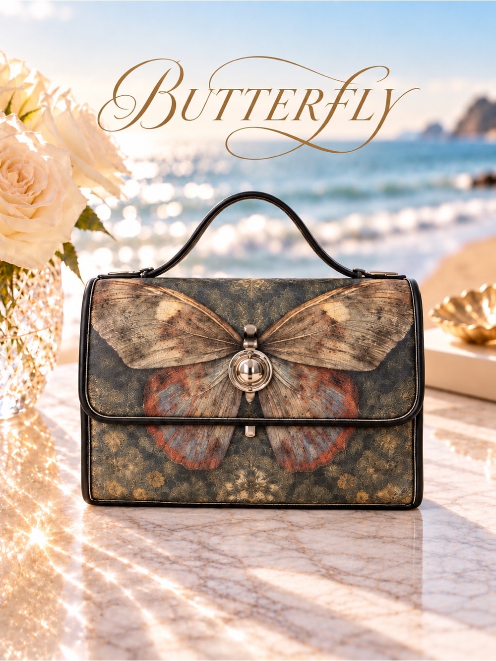 Cottagecore Luna Moth Forest Canvas Satchel bag